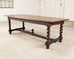 19th C. French Louis XVIII Style Oak Barley Twist Dining Table 7 Ft