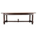 19th C. French Louis XVIII Style Oak Barley Twist Dining Table 7 Ft