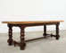 Country English Walnut Farmhouse Barley Twist Dining Table