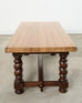 Country English Walnut Farmhouse Barley Twist Dining Table