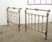 Pair of English Victorian Style Brass Steel Twin Sleigh Beds