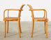 Pair of Josef Hoffman for Thonet Prague Bentwood Dining Chairs