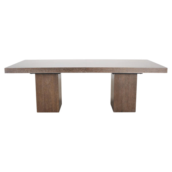 Bernhardt Linea Cerused Oak Modern Pedestal Dining Table 7.5 Ft