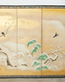 Japanese Showa Four Panel Screen Snowy Winter Landscape