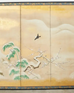 Japanese Showa Four Panel Screen Snowy Winter Landscape