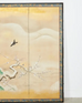 Japanese Showa Four Panel Screen Snowy Winter Landscape