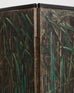 Japanese Meiji Six Panel Screen Bamboo Lily Pond