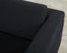 Modern Curved Sofa in Black Linen After Edward Wormley