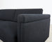 Modern Curved Sofa in Black Linen After Edward Wormley