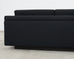 Modern Curved Sofa in Black Linen After Edward Wormley