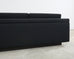 Modern Curved Sofa in Black Linen After Edward Wormley