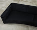 Modern Curved Sofa in Black Linen After Edward Wormley