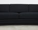 Modern Curved Sofa in Black Linen After Edward Wormley