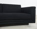 Modern Curved Sofa in Black Linen After Edward Wormley