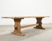 Country French Bleached Oak Farmhouse Trestle Dining Table 8 Ft