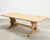 Country French Bleached Oak Farmhouse Trestle Dining Table 8 Ft