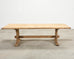 Country French Bleached Oak Farmhouse Trestle Dining Table 8 Ft