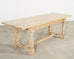 20th Century Country French Bleached Oak Trestle Dining Table