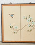 Japanese Style Four Panel Screen Magnolia Tree with Song Birds