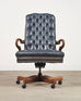 English Regency Style Tufted Leather Executive Office Chair