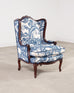 Louis XV Style Wingback Bergere á Oreilles Crewel Work