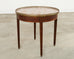 19th Century Louis XVI Style Marble Top Marquetry Bouillotte Table