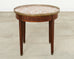 19th Century Louis XVI Style Marble Top Marquetry Bouillotte Table