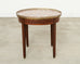 19th Century Louis XVI Style Marble Top Marquetry Bouillotte Table