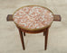 19th Century Louis XVI Style Marble Top Marquetry Bouillotte Table