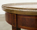 19th Century Louis XVI Style Marble Top Marquetry Bouillotte Table