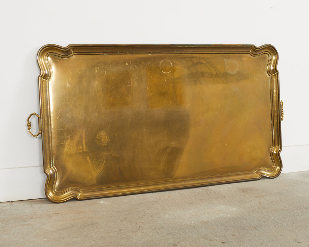 Hollywood Regency Brass Oval Faux Bamboo Serving Tray, Made in India For  Sale at 1stDibs