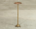Mid-Century Brass Faux-Bamboo Pedestal Martini Drink Table