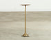 Mid-Century Brass Faux-Bamboo Pedestal Martini Drink Table