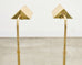 Pair of Mid-Century Brass Adjustable Pharmacy Floor Lamps