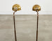 Pair of Midcentury Casella Patinated Brass Pharmacy Floor Lamps