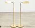 Pair of Mid-Century Brass Adjustable Pharmacy Floor Lamps