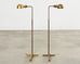 Pair of Midcentury Casella Patinated Brass Pharmacy Floor Lamps