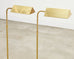 Pair of Mid-Century Brass Adjustable Pharmacy Floor Lamps