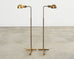 Pair of Midcentury Casella Patinated Brass Pharmacy Floor Lamps