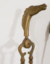 Brass Equestrian Horse Motif Fireplace Tool Set with Stand