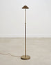 Mid-Century Patinated Brass Adjustable Pharmacy Floor Lamp