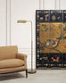Mid-Century Patinated Brass Adjustable Pharmacy Floor Lamp