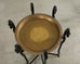 Midcentury Asian Brass Tray Drink Table Hexagonal Folding Stand