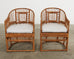 Pair of Brighton Pavilion Style Bamboo Cane Dining Armchairs