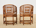 Pair of Brighton Pavilion Style Bamboo Rattan Dining Armchairs