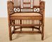 Pair of Brighton Pavilion Style Bamboo Rattan Dining Armchairs