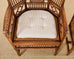 Pair of Brighton Pavilion Style Bamboo Rattan Dining Armchairs