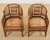 Pair of Brighton Pavilion Style Bamboo Rattan Dining Armchairs