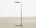 Midcentury Brass Adjustable Pharmacy Floor Lamp Casella Attributed