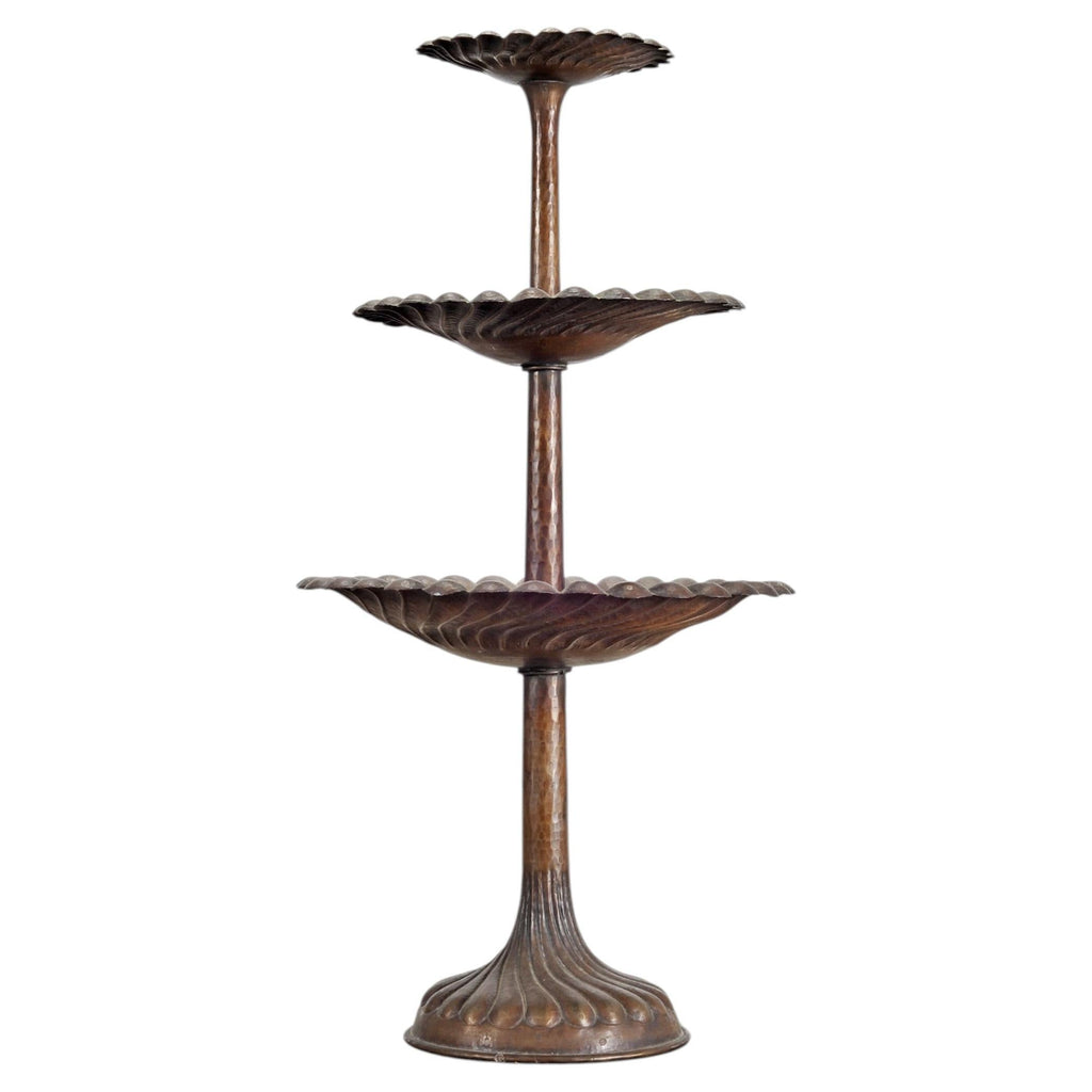 Patinated Bronze Three-Tier Muffin Dessert Stand or Display